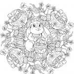 Easter Mandala with a Rabit and...