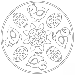 Easter Mandala with Chick and Egg