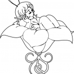 Dziewczynka elf na płatkach kwiatku