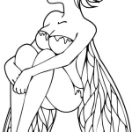 Siedząca dziewczynka elf