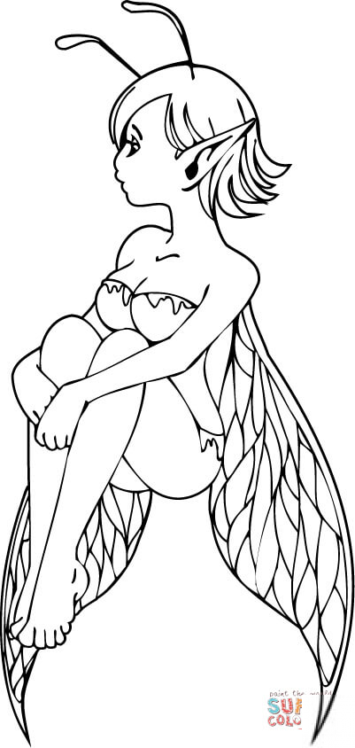 Siedząca dziewczynka elf