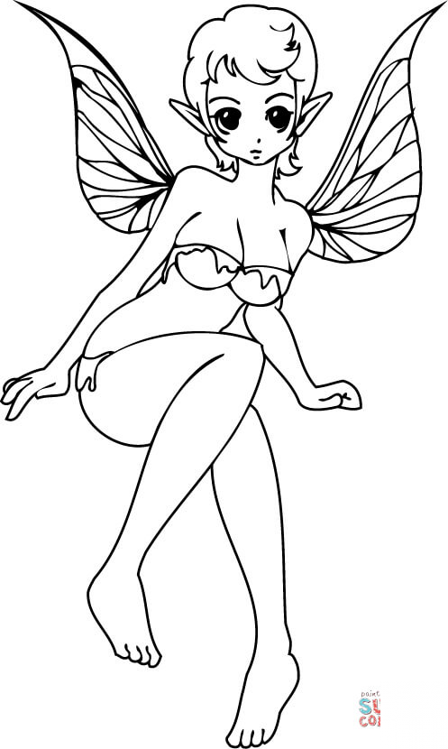 Dziewczynka elf  ze skrzydłami