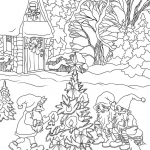 Christmas Gnomes are Decorating a Tree