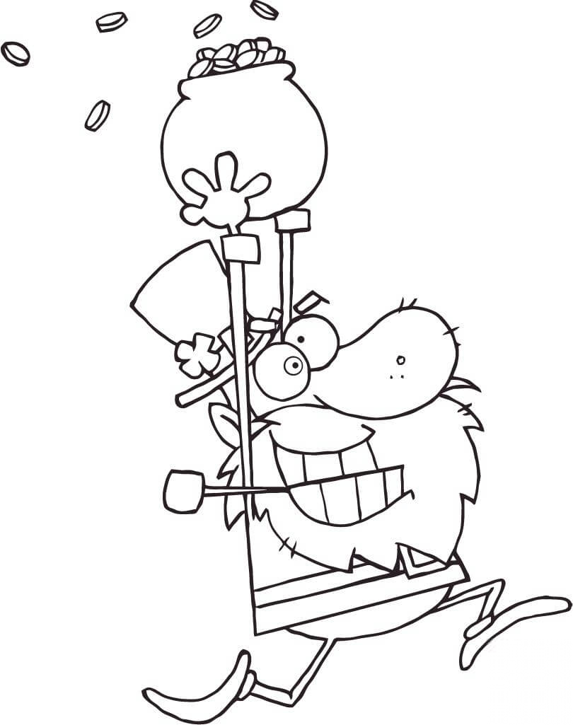 Szczęśliwy krasnoludek biegnący z...