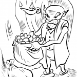 Old Gnome Collecting Gold