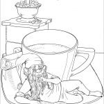 Gnome Reading a Book and Drinking a...