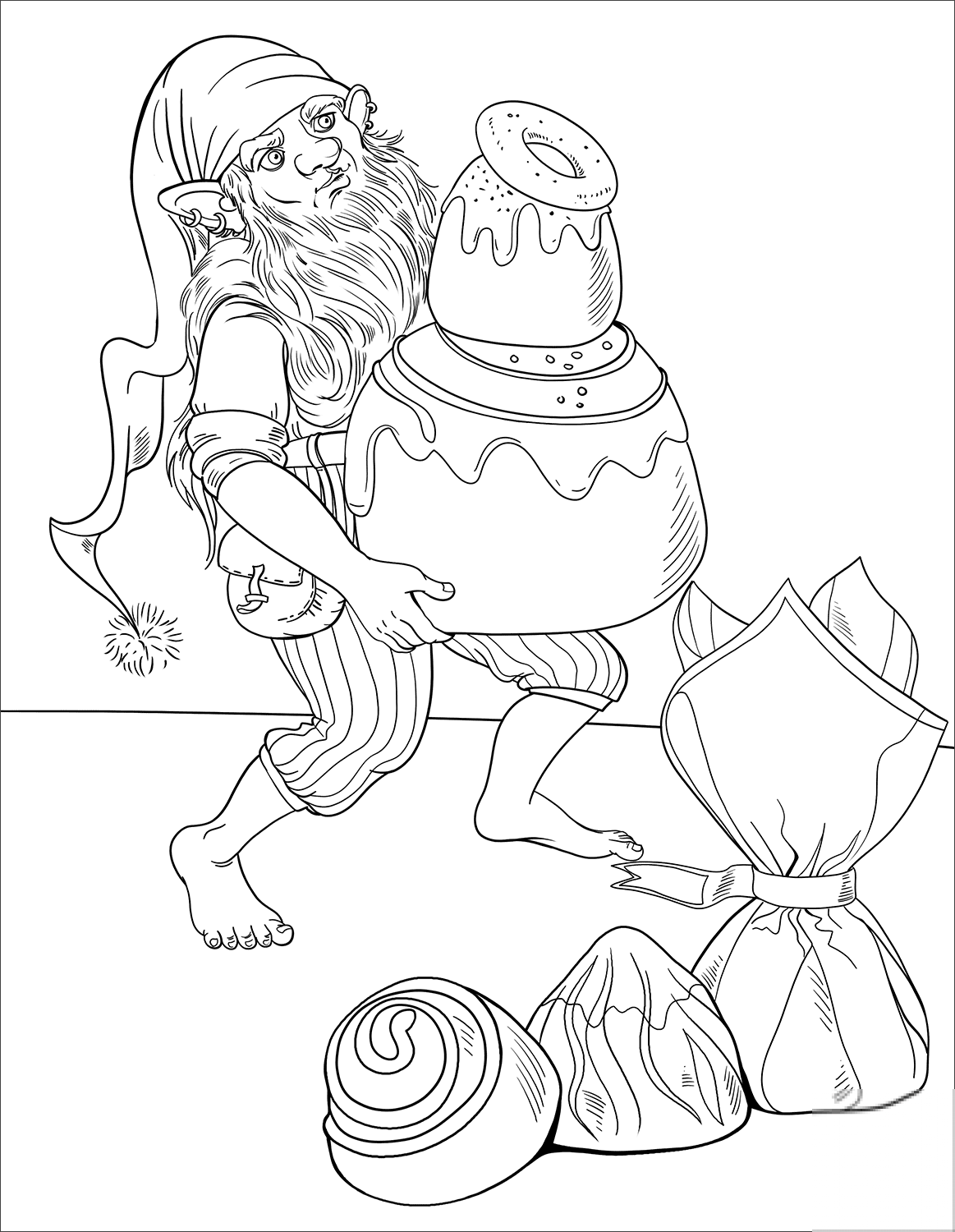 Gnome is Stealing a Chocolate Candy