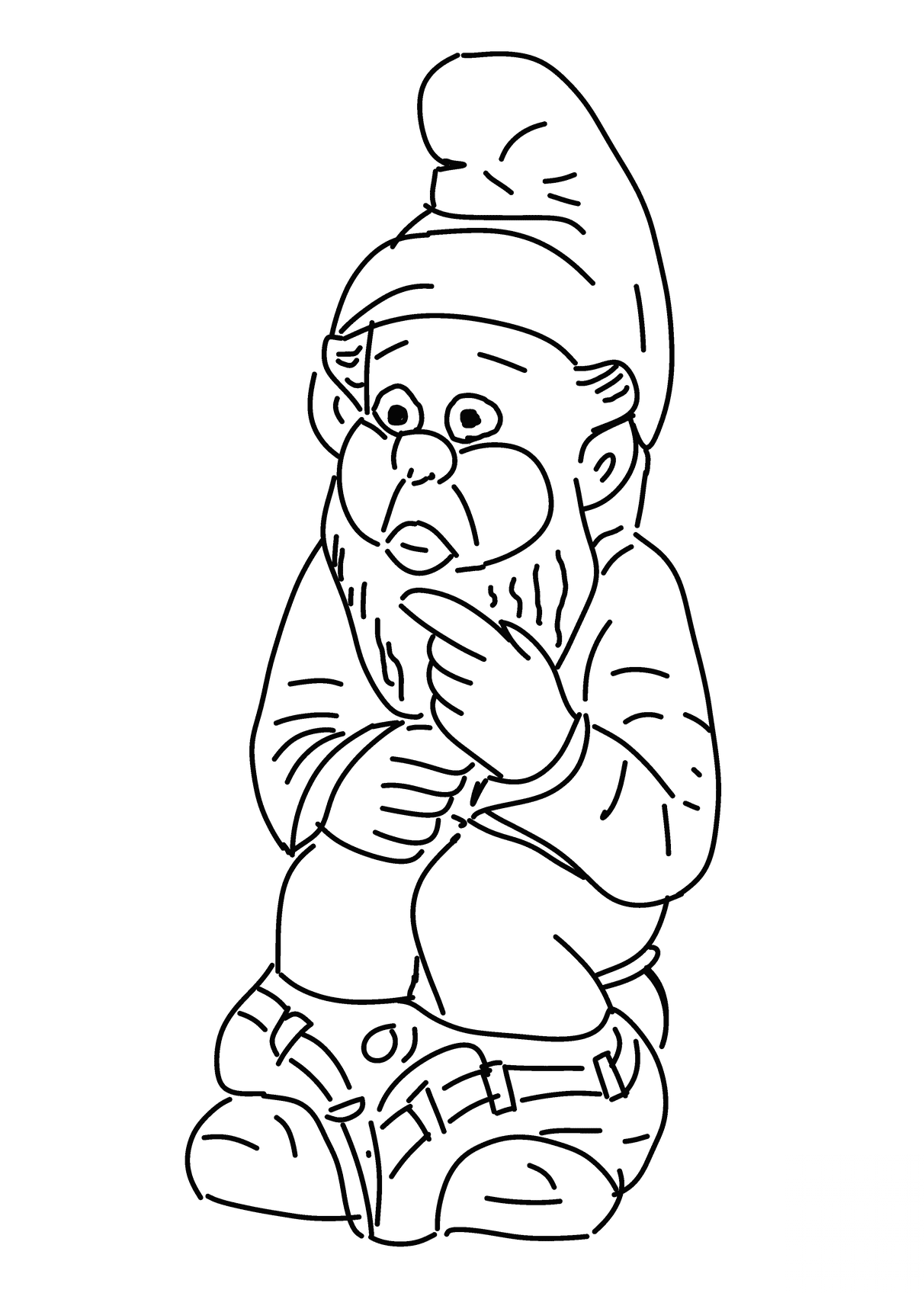 Dwarf Sitting on a Potty