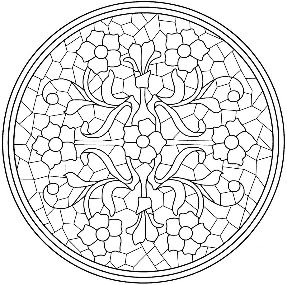 Mandala with Floral Mosaic Tile