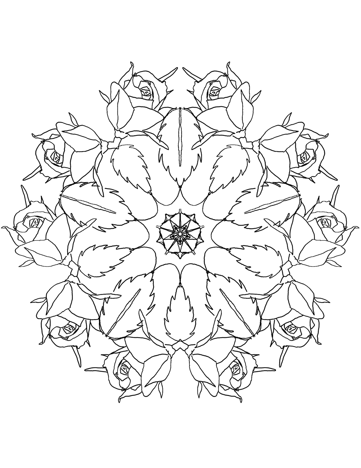 Mandala with Roses