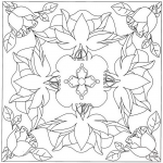 Square Mandala with Roses and Lilies