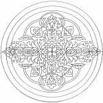 Circle Mandala with Flower Ornament