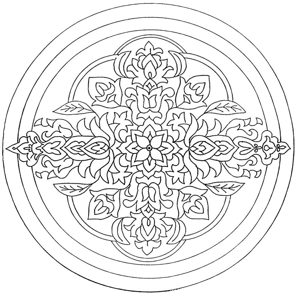 Circle Mandala with Flower Ornament