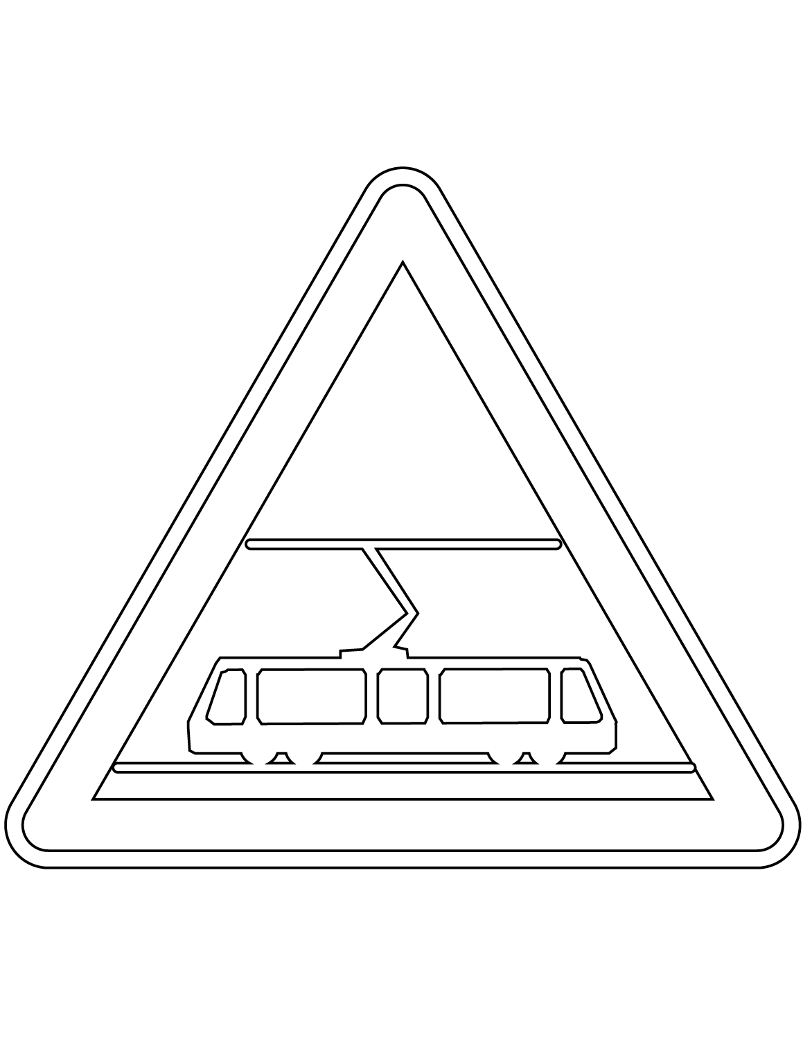 "Tram Crossing" Sign in France