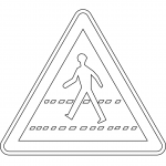 "Pedestrian Crossing Ahead" Sign in...