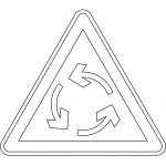 "Roundabout Ahead" Sign in France