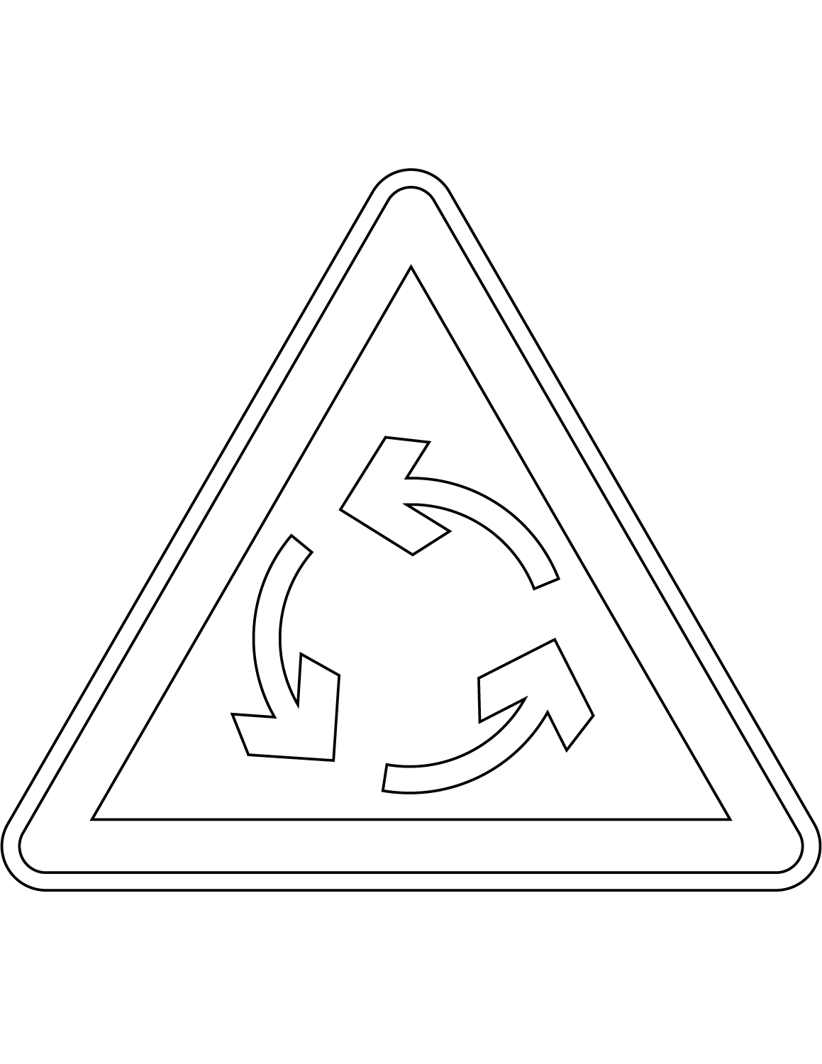 "Roundabout Ahead" Sign in France