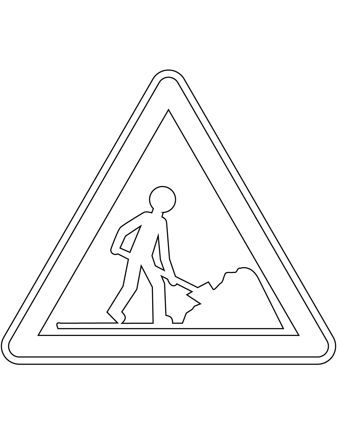 "Roadworks Ahead" Sign in France