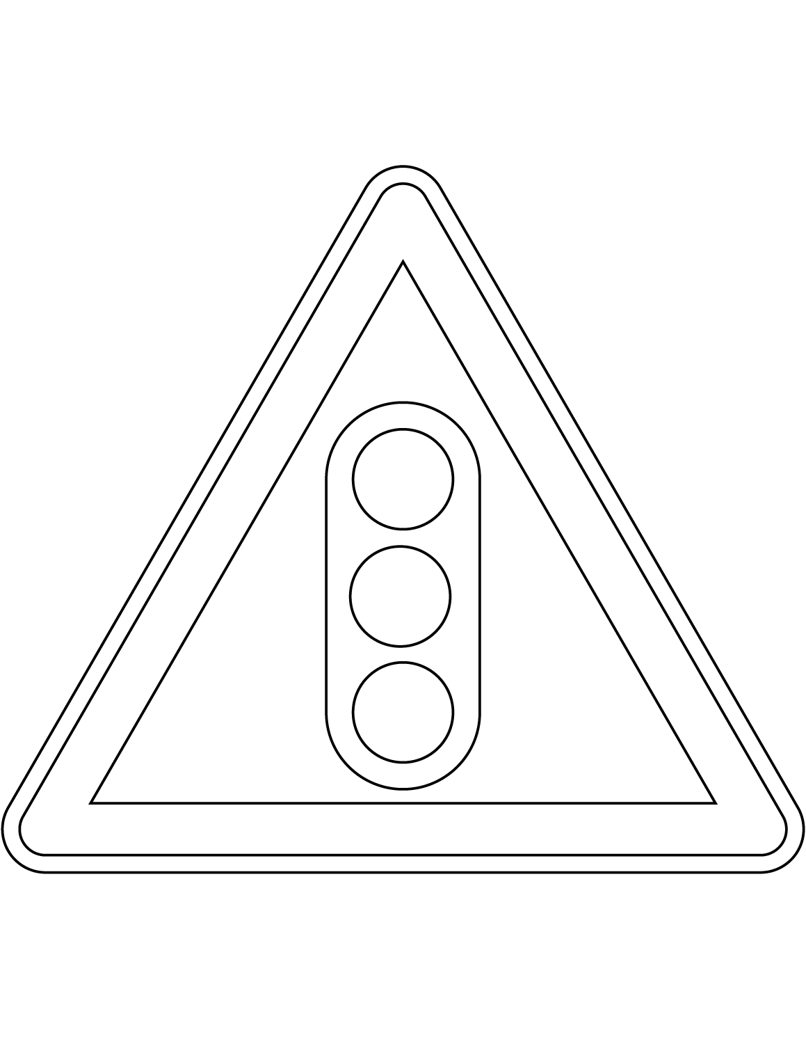 "Traffic Signals Ahead" Sign in France