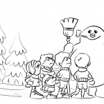 Children Build a Snowman