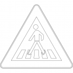 "Pedestrian Crossing Ahead" Sign in...