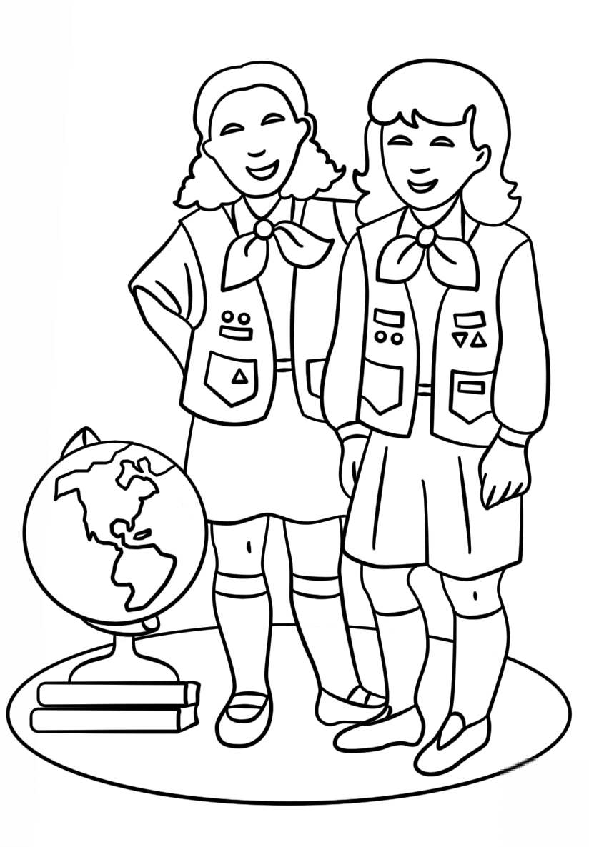 Dziewczynki Brownie z Girl Scouts
