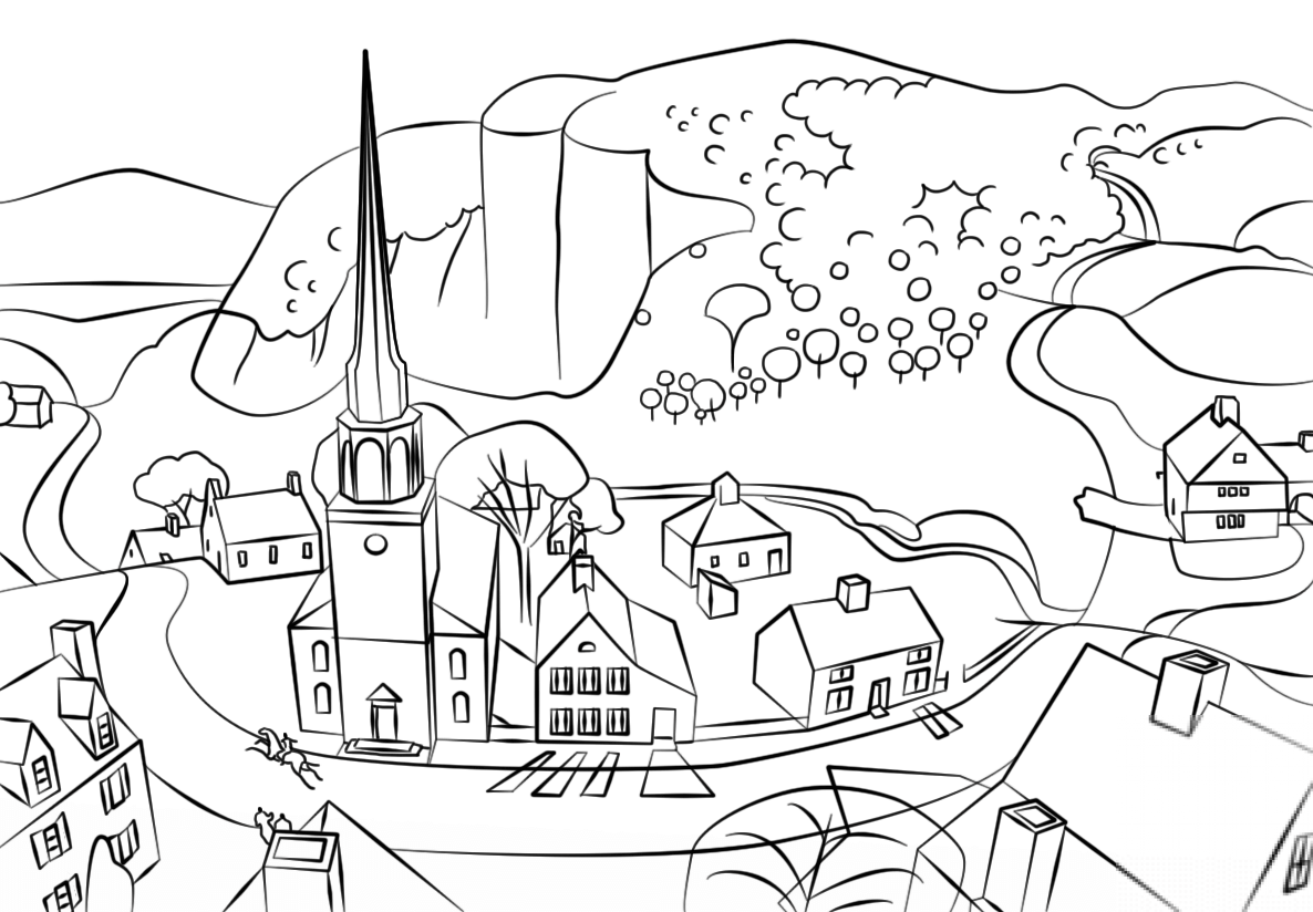 kolorowanka Grant Wood