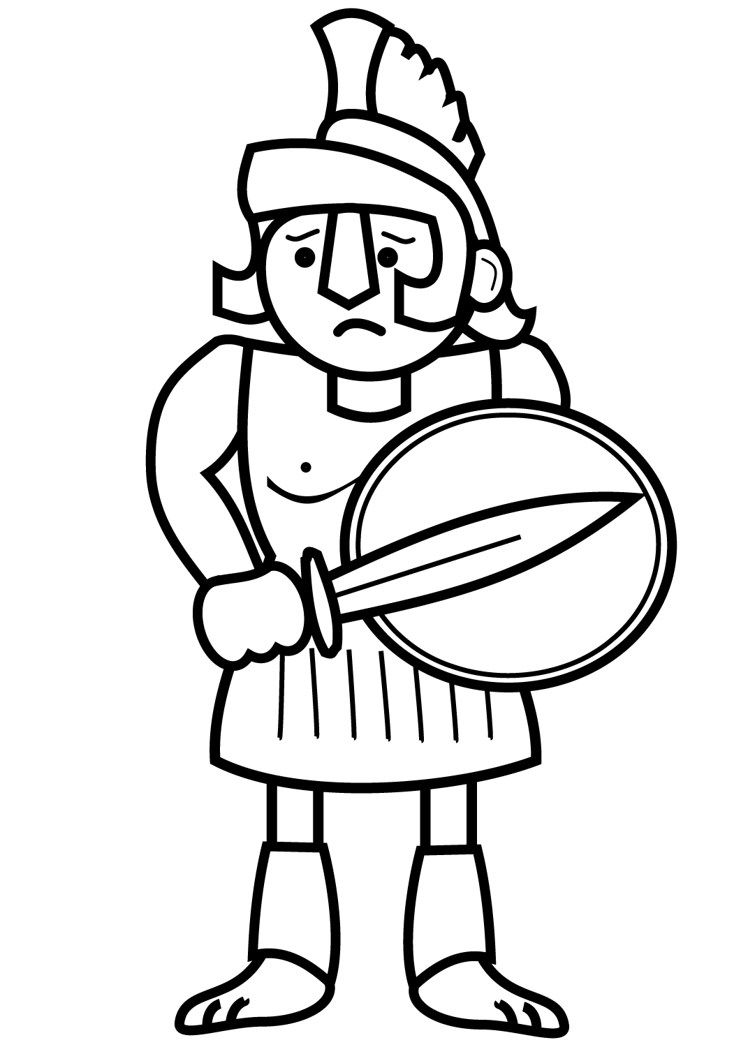 Cartoon Ancient Greek Soldier