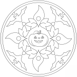 Halloween Mandala with Bats and...
