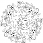 Halloween Mandala with Jack-o'...