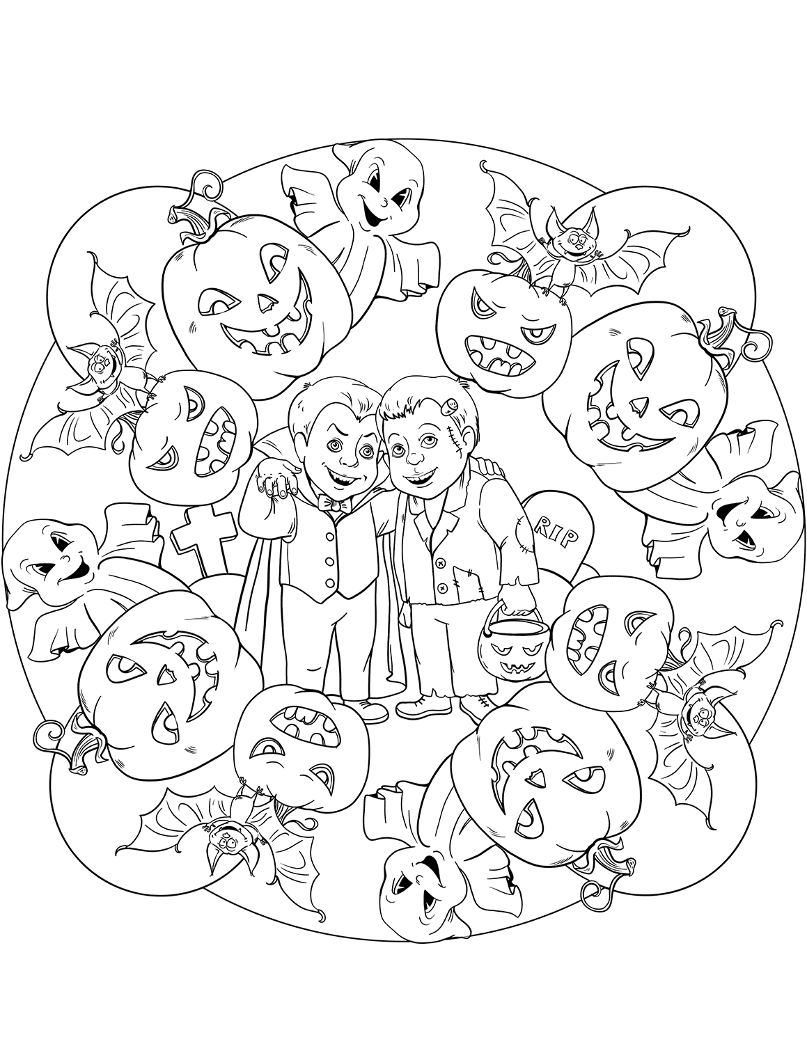 Halloween Mandala with Drakula,...