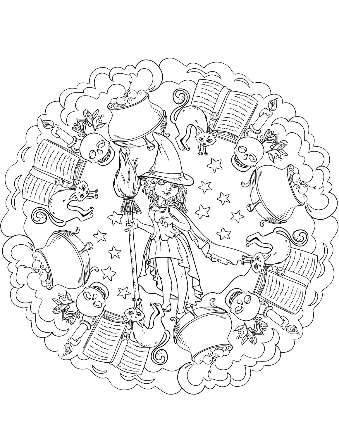 kolorowanka Halloween Mandalas