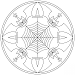 Halloween Mandala with Bats