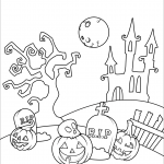 Halloween Scene in the Cemetery