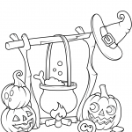 Jack O'Lanterns and a Boiling Cauldron