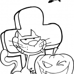 Czarny kot i dynia Halloweenowa...