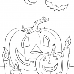 Halloween Scene with Pumpkins,...