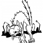 Scared Cartoon Black Cat