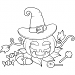 Jack O'Lantern in a Witch Hat with...