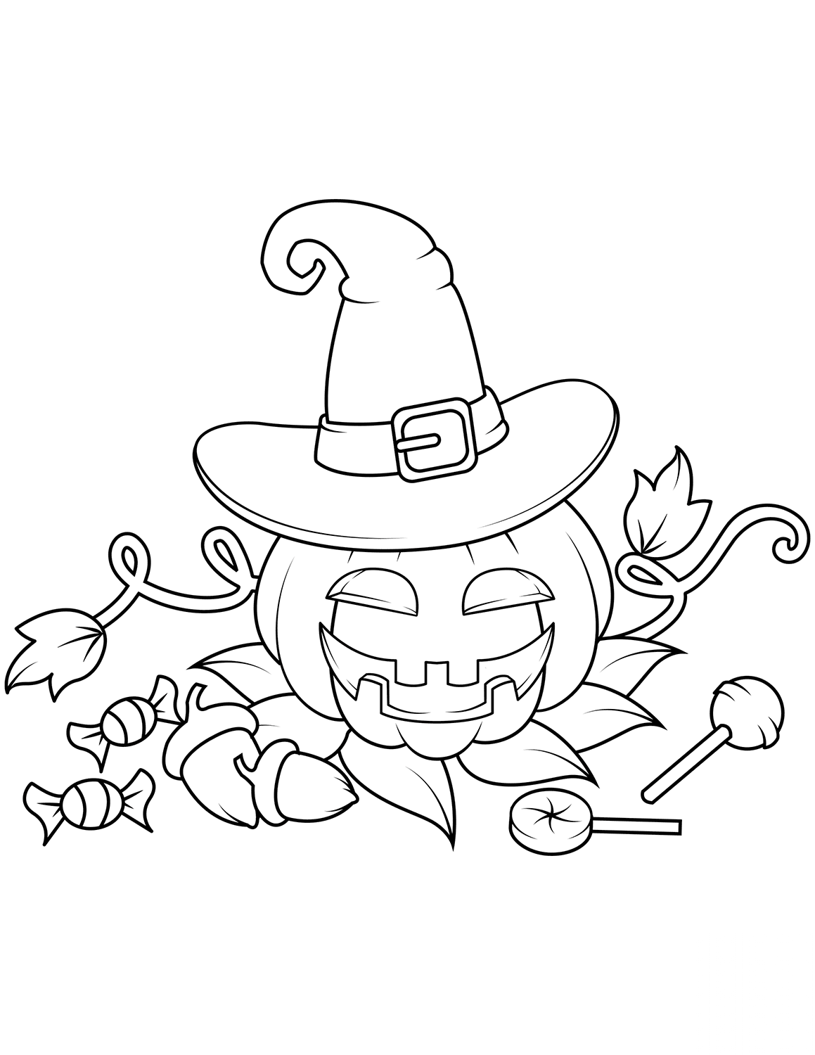 Jack O'Lantern in a Witch Hat with...