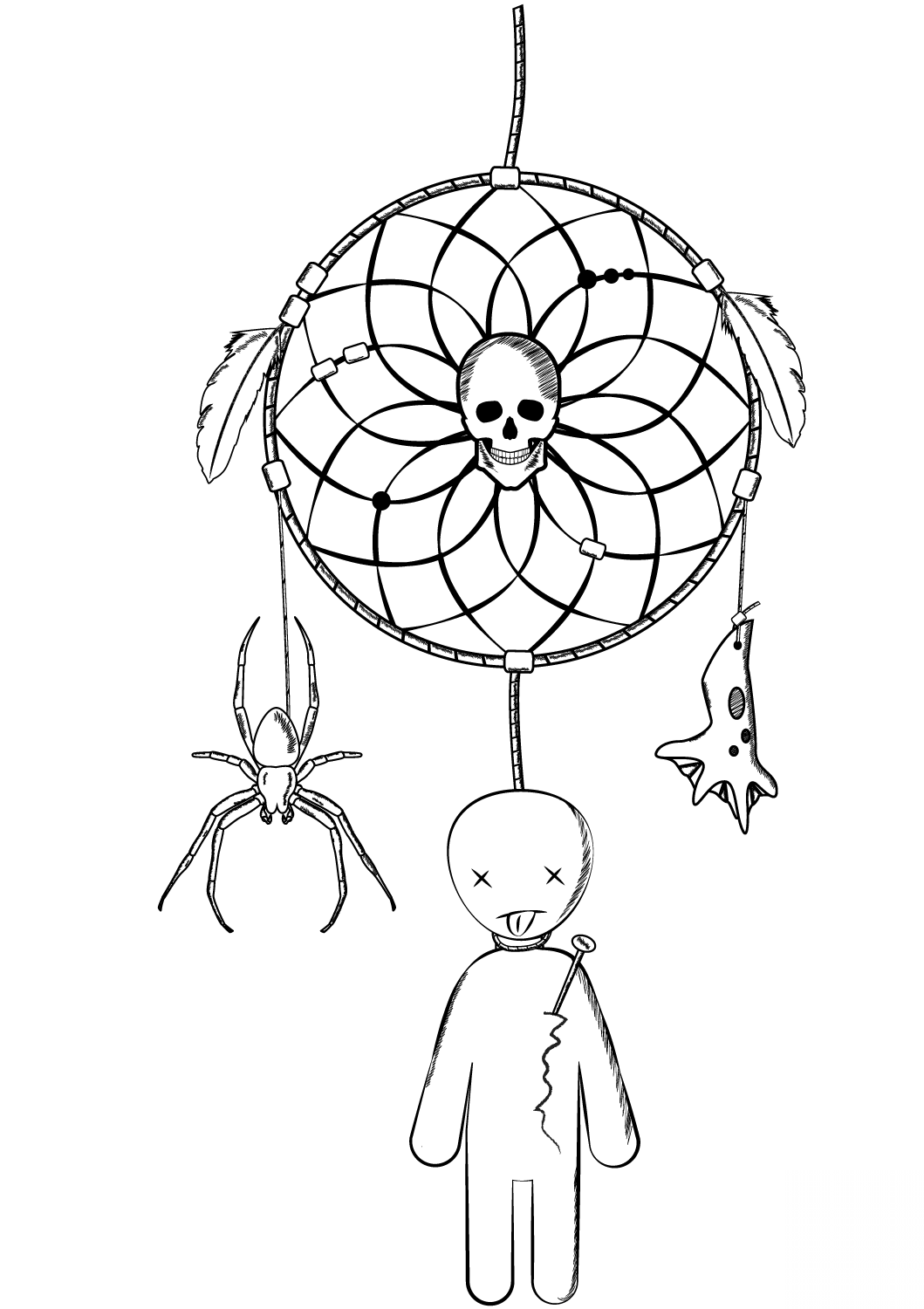 Halloween Dreamcatcher with Voodoo...