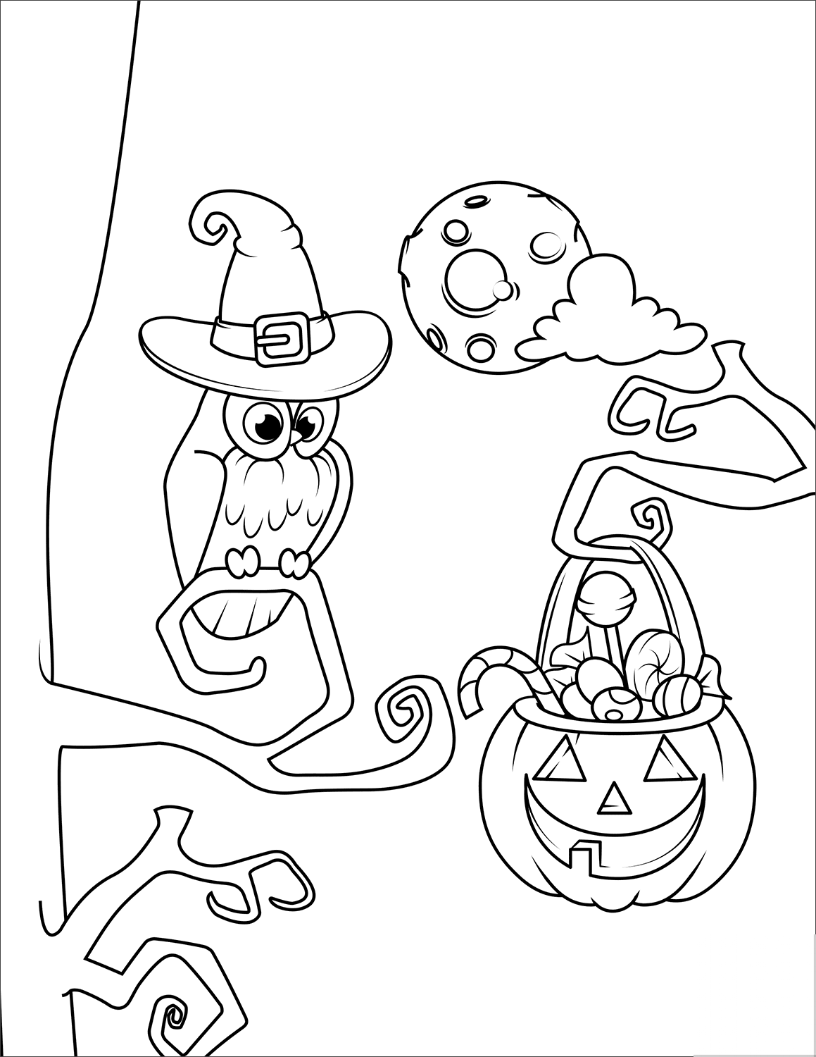 Halloween Owl and Jack O'Lanterns...