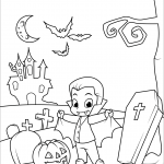 Cute Count Dracula in the Cemetery