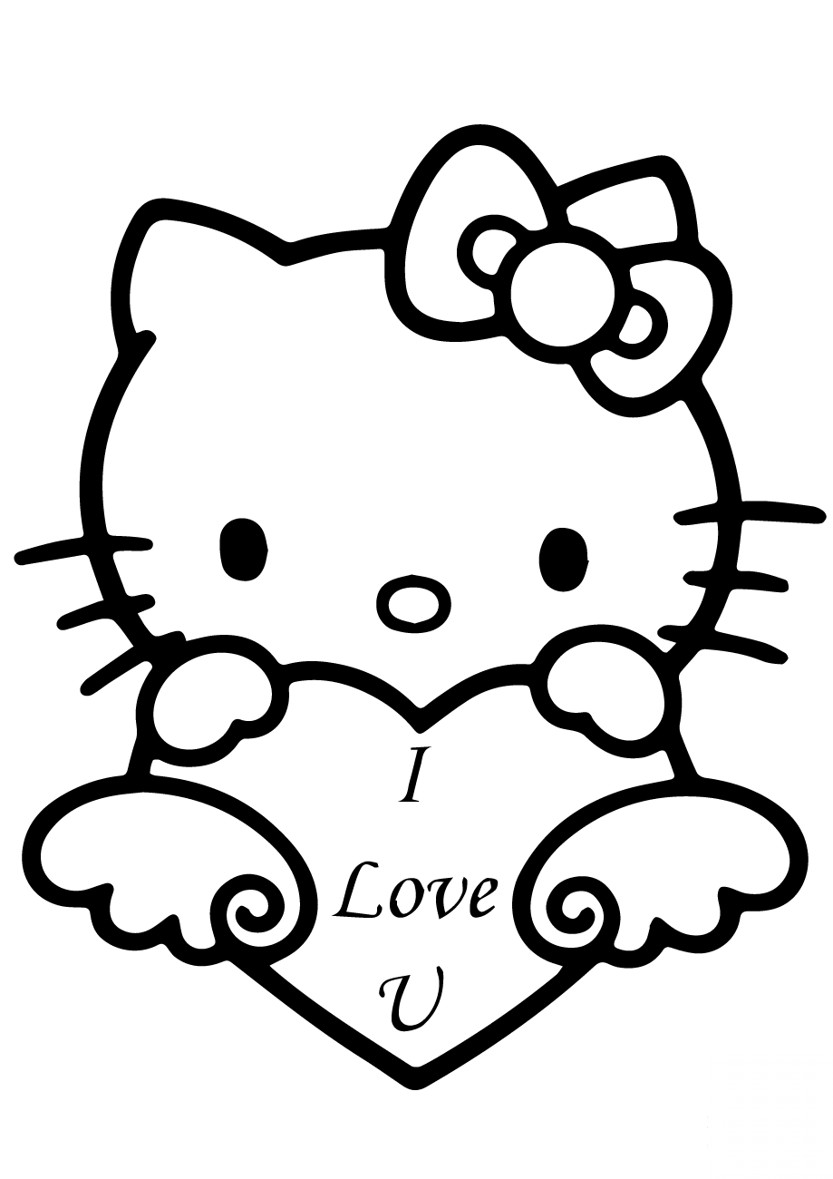 Hello Kitty with "I Love You" Heart