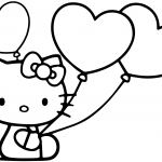 Hello Kitty with Heart Balloons