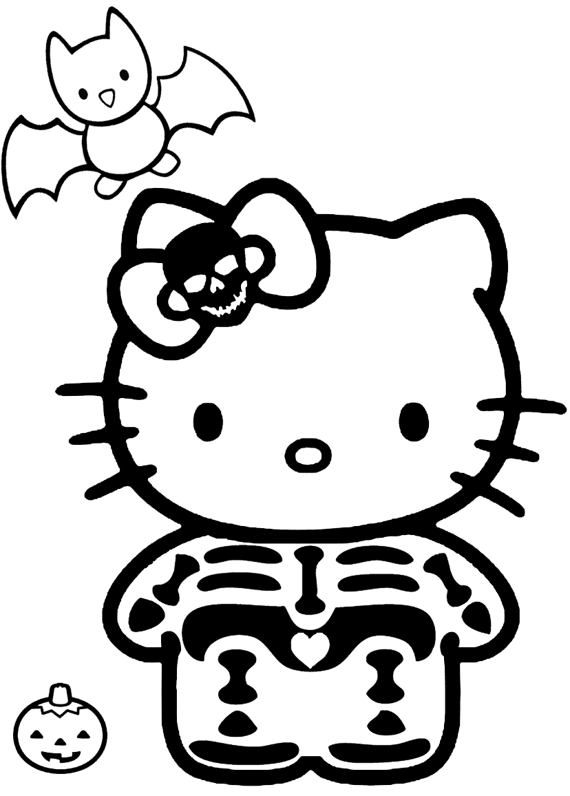 Hello Kitty Halloween Skeleton