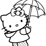 Lovely Hello Kitty Under the Umbrella