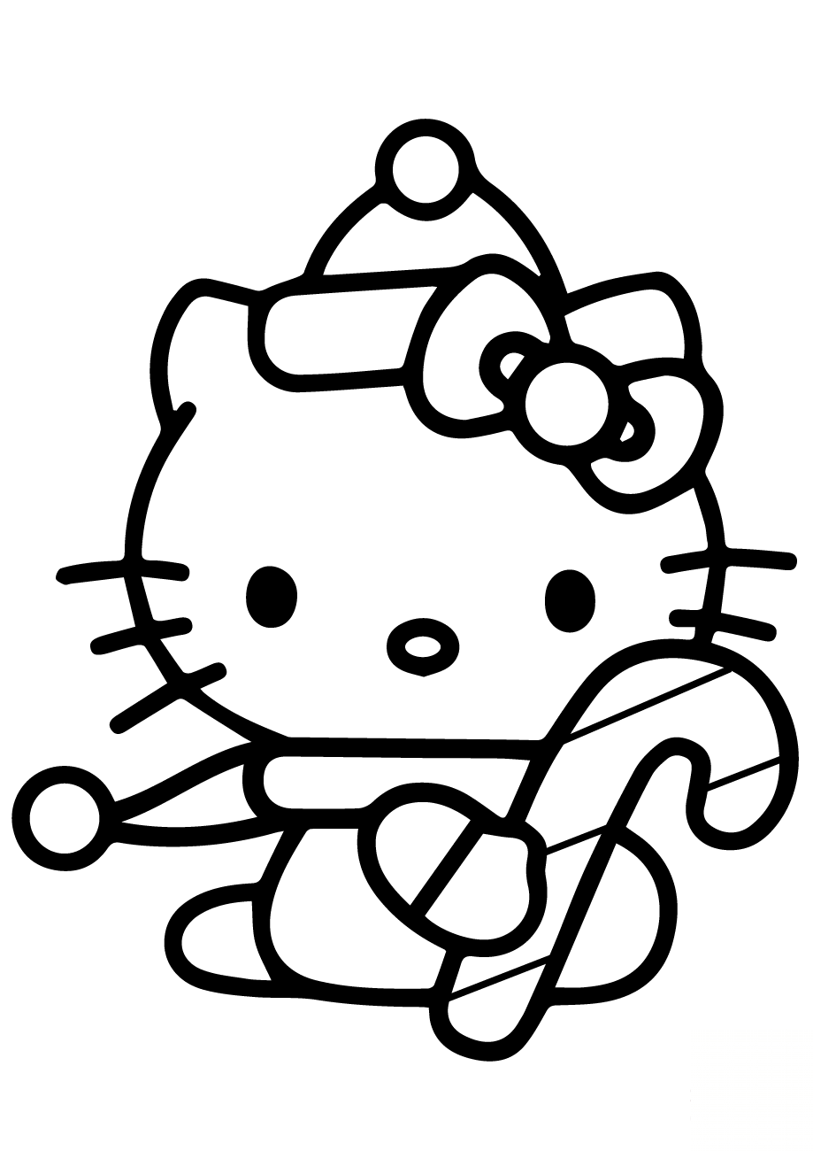 Hello Kitty with Christmas Candy Cane