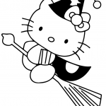 Hello Kitty Flying on Broom