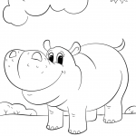 Cute Cartoon Hippo